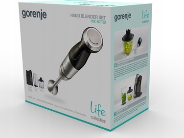 Ручний блендер Gorenje HBC807QB, 800 Вт, чорний