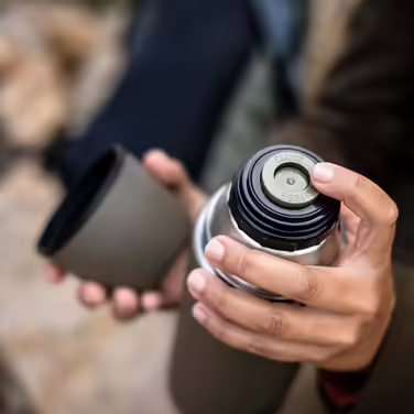 Esbit Classic Insulated Flask - Thermos for hot & cold - Thermos with 2 cups - Stainless steel drinking bottle - Leak-proof - Stainless steel