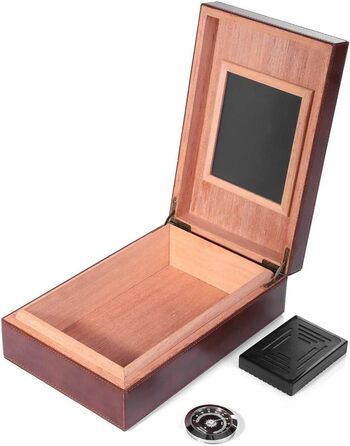 HUMIDOR MEGACRA для сигар: ручна робота, іспанська кедр, гігрометр, зволожувач, на 10-20 сигар