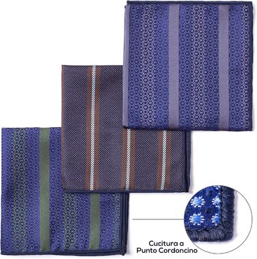 Набір краваток для чоловіків 3 шт. + 3 кишенькові хустинки | Подарунковий бокс на весілля | Класичні краватки та хустинки (синій та зелений)