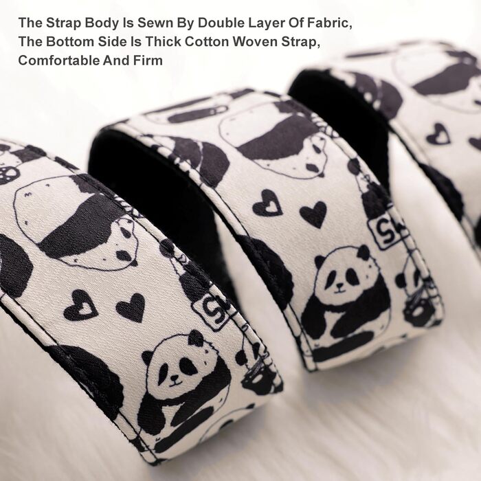 Гітарний ремінь 5,1 см з бавовняним друком, квітковий принт, з повним шкіряним кінцем, для бас-гітари, електро- та акустичної гітари, безкоштовний кріплення для ременя, фіксатори для ременя та медіатори. Жовті ромашки (Панда)