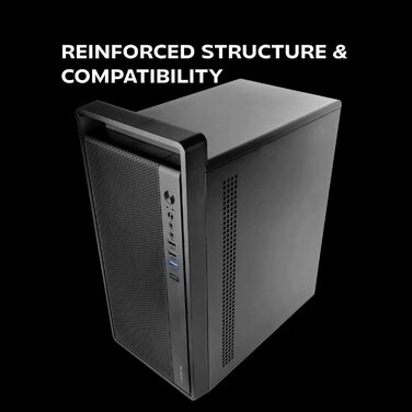 Корпус ПК Tacens SAGITTA20 з LED-дисплеєм, 3 вентилятори 120мм, скло, сітка, USB-C, чорний (2FORTISII)