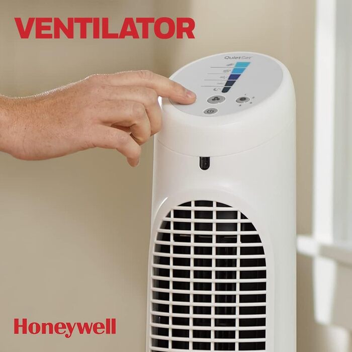 Турбовентилятор Honeywell QuietSet для дому (5 швидкостей, осциляція 80°, таймер, автовимкнення, пульт ДК)