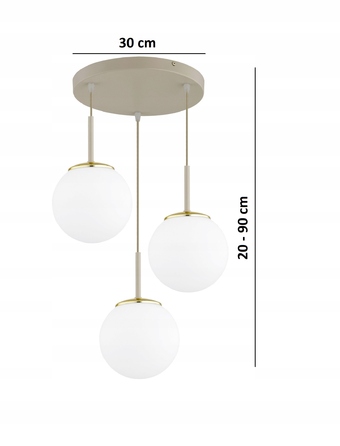 Підвісна люстра Elko-Lighting Milo Ecru — 3 точки освітлення, цоколь E27