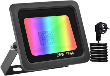 RGB LED прожектор 50W для вулиці, 16 мільйонів кольорів, 20 режимів, розумний водонепроникний IP68 світлодіодний прожектор для саду