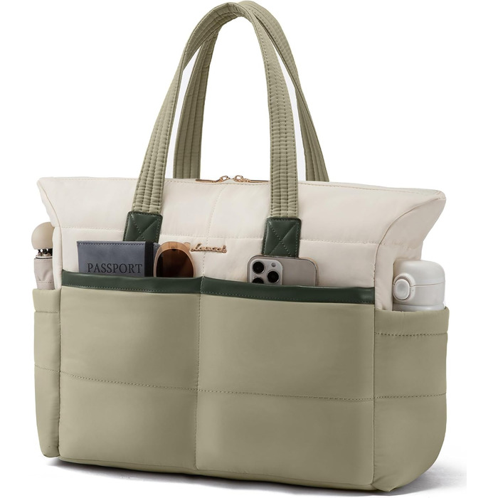 Сумка для ноутбука LOVEVOOK для жінок (бобово-бежева, 15.6 дюймів)