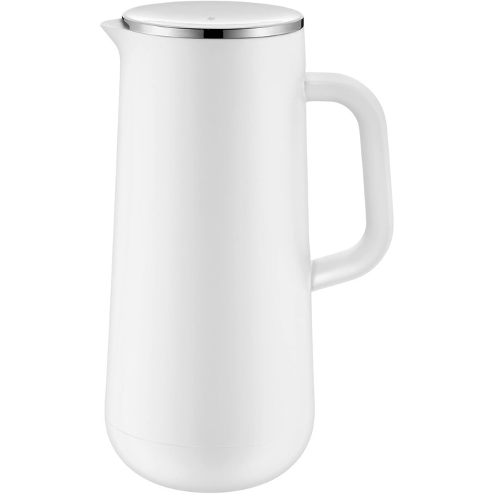 WMF Impulse Thermoskanne 1l, Insulated Carafe for Coffee or Tea, Twist-Lock Closure, Keeps Drinks Cold and Warm for 24h, Thermos for Coffee or Tea, White, Stainless Steel, Plastic