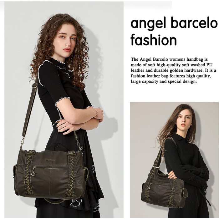 Сумка жіноча Angel Barcelo Roomy Fashion Hobo зелена шкіряна, сумка-тоут через плече