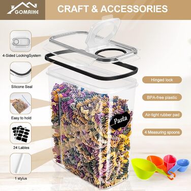 Набір контейнерів для зберігання GoMaihe, 2.5L*6 шт. та 4.0L*6 шт. - повітряно-водонепроникні, для кухні, з кришкою