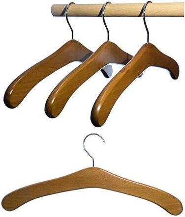 Hagspiel Clothes Hangers - 5 Pack. Wooden coat hangers made of beechwood, Made in Austria (stained oak)