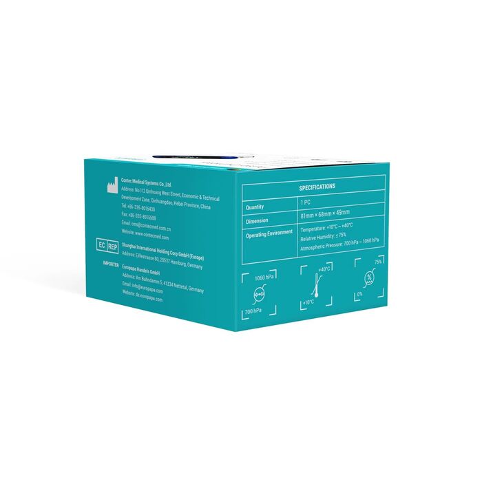 Пульсоксиметр EUROPAPA: вимірювання SpO2 та пульсу з OLED екраном (синій)