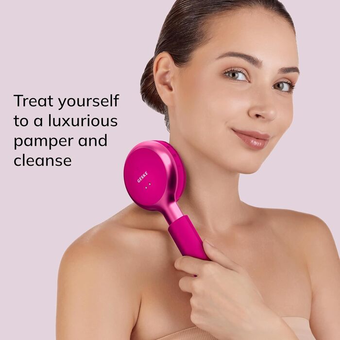 GESKE Sonic LED Full-Body Brush: Щітка для тіла з LED, 9-в-1 | Інтенсивне пілінг, масаж, глибоке очищення | SmartSonic, силіконові нопки, Magenta