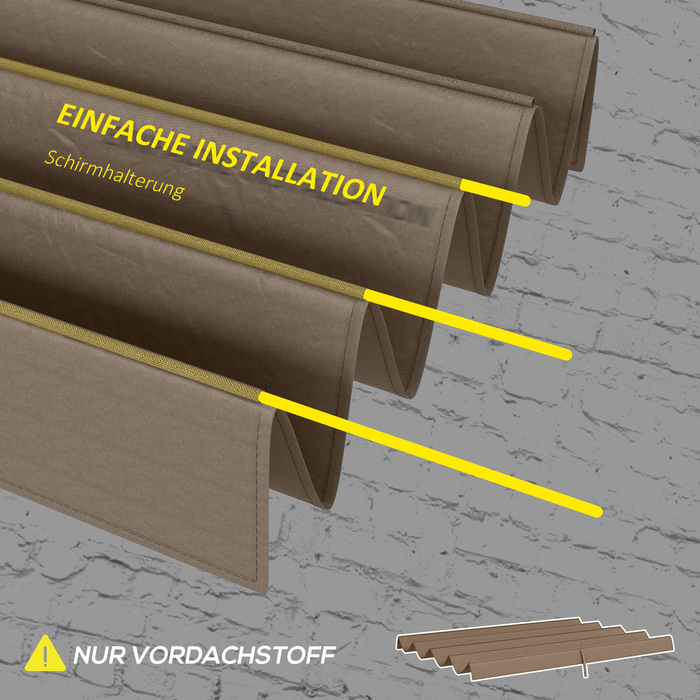 Outsunny Replacement Canopy for 2.85 x 2 m Pergola, Water-Repellent Retractable Wave Canopy with Rain Drainage Holes, UV Protection 30+, Winter-Proof Shade Cover for Garden, Balcony, Terrace, Cafe | Aosom