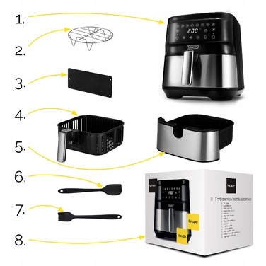 Аерофритюрниця Yoer 6L Air Fryer 1700W: 12 програм + сепаратор