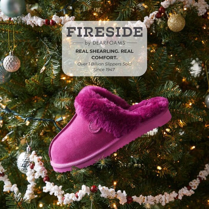 Домашні тапочки 'Fireside Sydney' з овечої вовни, широка посадка, 37.5 EU, фіолетовий (Mystic Purple)