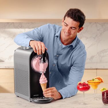 Cecotec Slush-Eis Maschine 2.6L: Апарат для приготування смузі та льоду Twist&Ice Cream B - швидке охолодження, сенсорне управління, 6 режимів