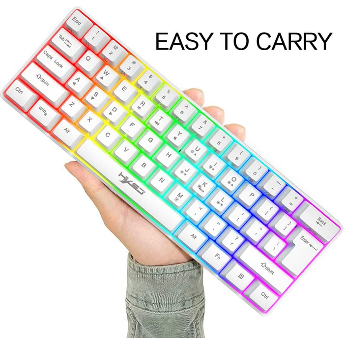 Комплект геймерських аксесуарів 4 в 1: Клавіатура, миша, навушники та килимок для миші. Білий (з перехідником). 61 клавіша, RGB, Anti-Ghosting, 2400 DPI