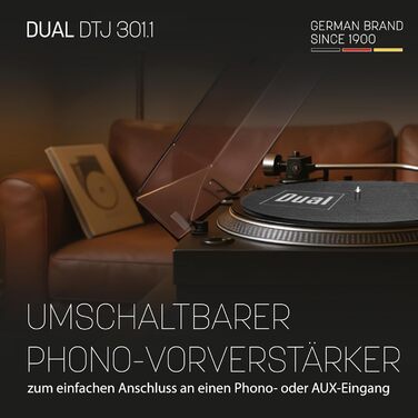 Програвач вінілу Dual DTJ 301.1 USB чорний з прямим приводом, Pitch-Control та USB-підключенням