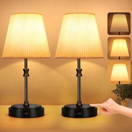 Настільна лампа на акумуляторі, бездротова LED лампа з USB-C 6000 mAh, 3 режими димування, для спальні, ліжка, їдальні, бару, чорного кольору