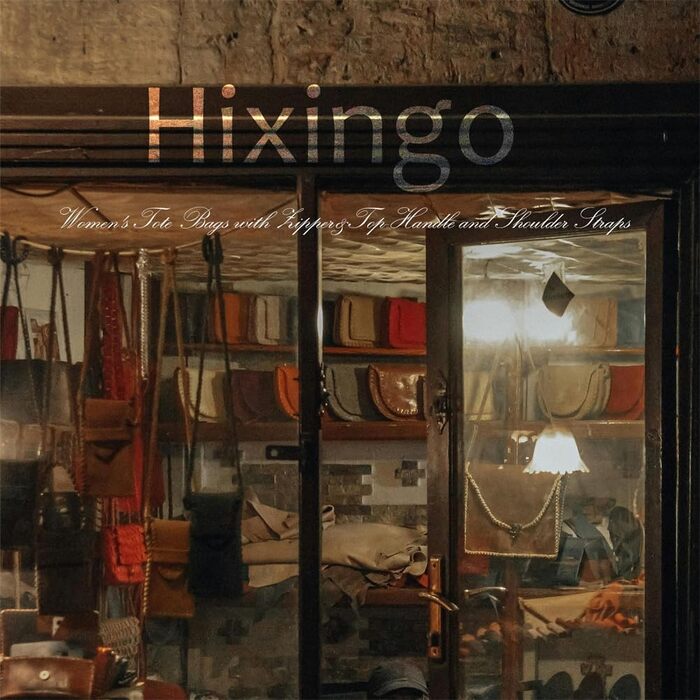 Сумка жіноча Hixingo середнього розміру, шопер вінтажний, елегантна сумка через плече для роботи, подорожей, покупок (кава, 38x27x16 см)