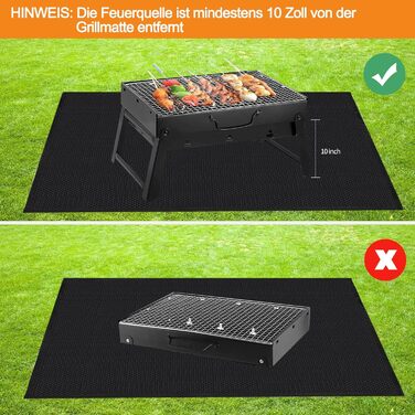 Килимок під гриль WOCVRYY 130x160 см: захист від вогню, повторне використання, антипригарний, легкий у чищенні