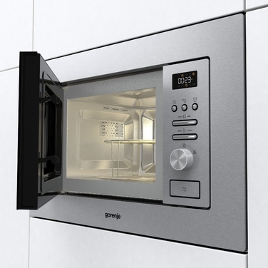 Вбудована мікрохвильова піч Gorenje BMI201AG1X з грилем, 20 л