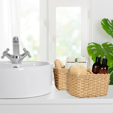Relaxdays Woven Storage Baskets - 3 Piece Set