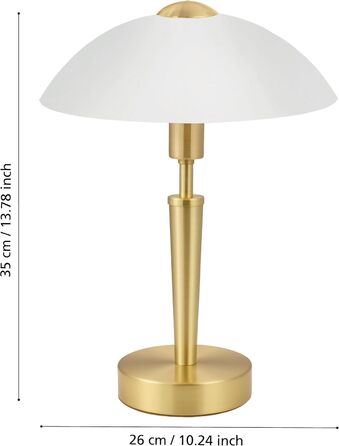 Настільна лампа EGLO Solo 1 з торшером, матеріал сталь, колір мідний матовий, скляний плафон, патрон E14, з сенсорним диммером