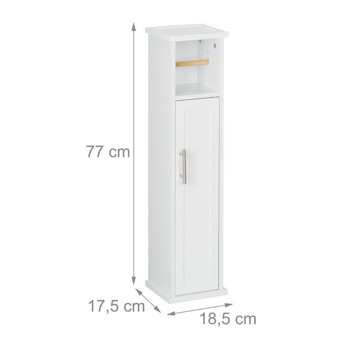 Relaxdays White Standing Toilet Paper Holder