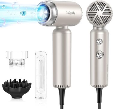 Золотистий фен Supgaliy з дифузором, іонізацією та 4 температурними режимами (1500W)