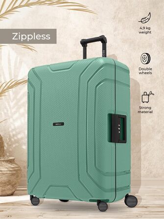 Набір валіз REDOLZ Hartschalen 3-х частинний: міцний поліпропілен, TSA-замок, 4 колеса | для жінок та чоловіків (Sea Green, L (75 cm))