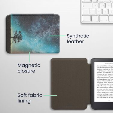 Чохол-книжка kwmobile для Kobo Clara 2E / Tolino Shine 4 - з єгипетськими ієрогліфами, золото-чорний (жовтий, помаранчевий, червоний)