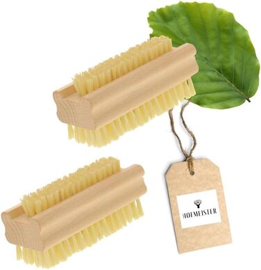 HOFMEISTER® Bath Brush with soft natural bristles, made of pear wood, 44 cm length, Made in Germany (Nail Brush, 2)