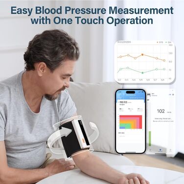 Тонометр на плече CheckMe Armfit Plus Bluetooth з ЕКГ, аналіз ЕКГ-звіту, вимірювання тиску за 30 секунд, частоти серця, підтримка кількох користувачів, сумісний з Android/iOS BP2