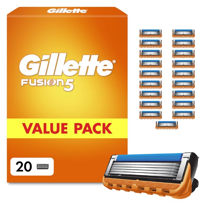 Смінні леза для чоловічої бритви Gillette Fusion 5, 20 шт, помаранчеві