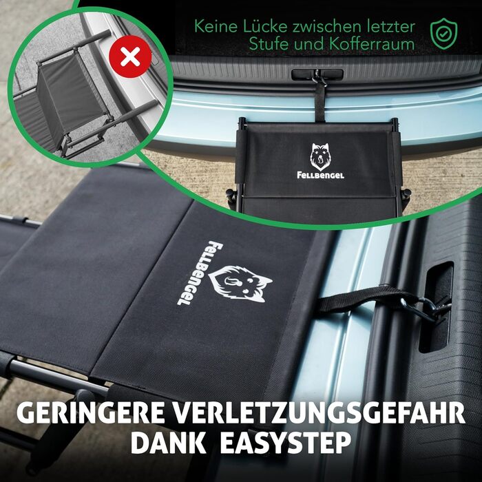 Dog stairs car [with unique safety level] Folding dog ramp car - Dog car entry aid - Dog stairs for large dogs - Folding dog ladder up to 60kg