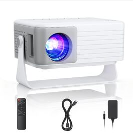 AKIYO O1 Міні проєктор: Автоматична корекція трапецеїдальних спотворень, 1080P, 360° обертів, 15000 люмен для домашнього кінотеатру, 50% зум, сумісність з USB/HDMI/TV Stick/Smartphone