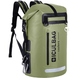 Рюкзак-холодильник Iculbag 35L для дорослих, 48 літрів, армійного кольору, для пляжу, кемпінгу та подорожей