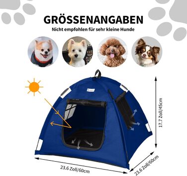 Водонепроникне намет-будиночок для собак та котів, Типi, для внутрiшнього та зовнiшнього використання, блу/S