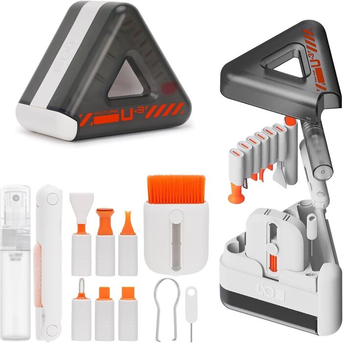 Набір для чищення клавіатури та гаджетів: щітки, інструменти для чищення, підставка для телефону та планшета