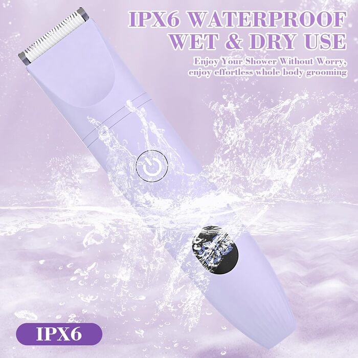 Електричний жіночий епілятор 3-в-1 MIFXIN для бікіні, тіла, обличчя. Вологостійкий IPX6. Фіолетовий