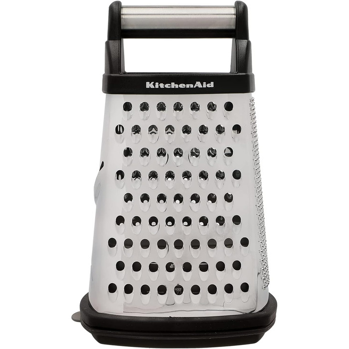 KitchenAid Чотиригранна тертка для сиру з нержавіючої сталі з шинковкою, теркою та зчищувачем цедри, 1 шт.