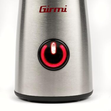 Кавомолка Girmi MC01: потужність 150 Вт, корпус з нержавіючої сталі, ємність 50 г, функція PULSE, для кави та спецій, LED-підсвітка, збірна кавомолка