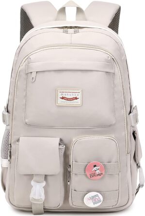 Makukke Rucksack Women's - School Backpack Girls Teenagers, Cute Anime Bookbag Women Casual Daypack Anti-Theft Backpacks for University Travel Leisure Work (Gray)