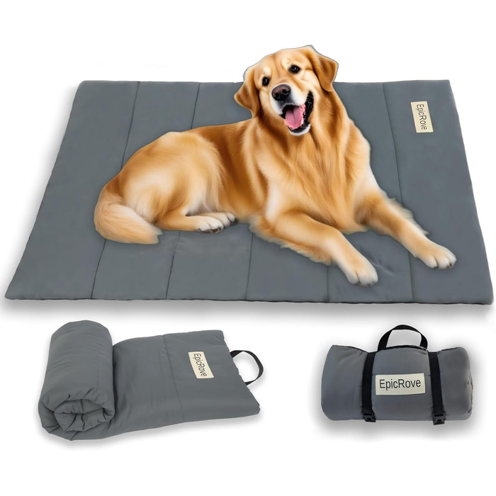 Водонепроникний килимок для собак 110x68 см – килимок для авто, подорожей та активного відпочинку (сірий)