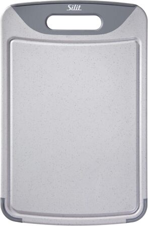 Silit Cutting Board Plastic Set, 2-Piece, Kitchen Board with Juice Groove, Hanging/Carrying Handle, 2 Sizes, Blade-Friendly