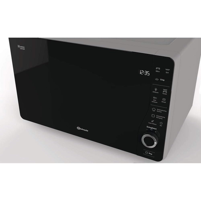 Мікрохвильова піч Bauknecht ExtraSpace Crisp MW 427 SL з грилем та функцією Crisp, 25 л, 800 Вт, срібна