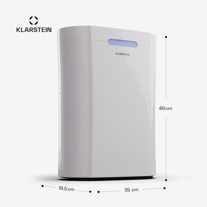 Klarstein AeroDry Smart 12l: Електричний осушувач повітря з WiFi, LED дисплеєм та фільтром вугілля (12л/день, 18м²)
