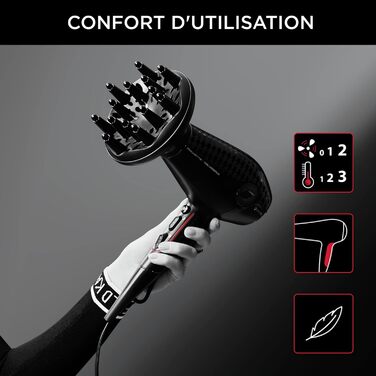 Випрямляч для волосся Rowenta x Karl Lagerfeld SF467L K/Pro Stylist з кератиновим покриттям та іонізацією, чорно-червоний