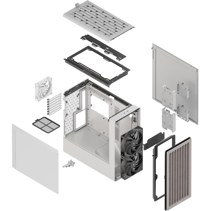 HAVN BF360 Flow: Корпус ПК Midi-Tower з 3 вентиляторами, скляна бічна панель, Top Airflow